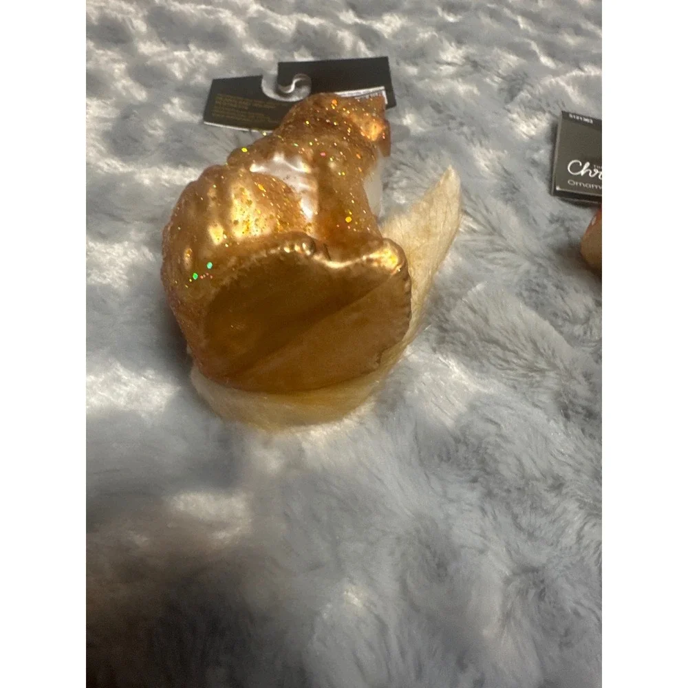 Robert Stanley Glitter Fox and The Christmas Shoppe Mushroom Ornament Set NEW